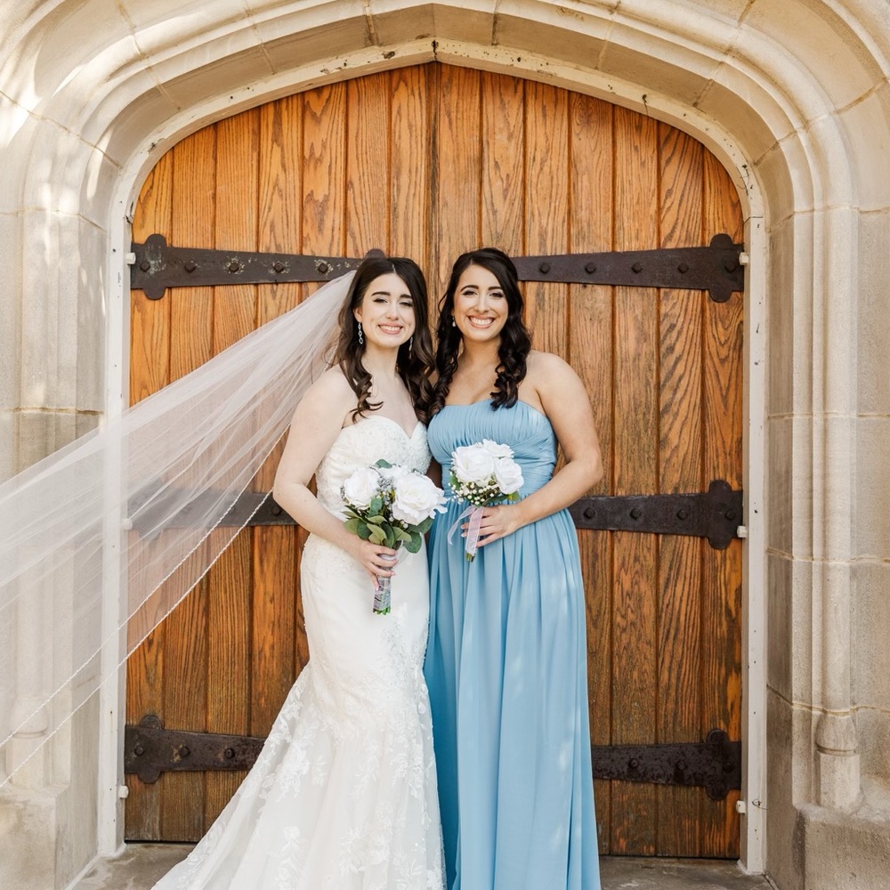 Elegant Bridesmaid Tulle Dress-Blue